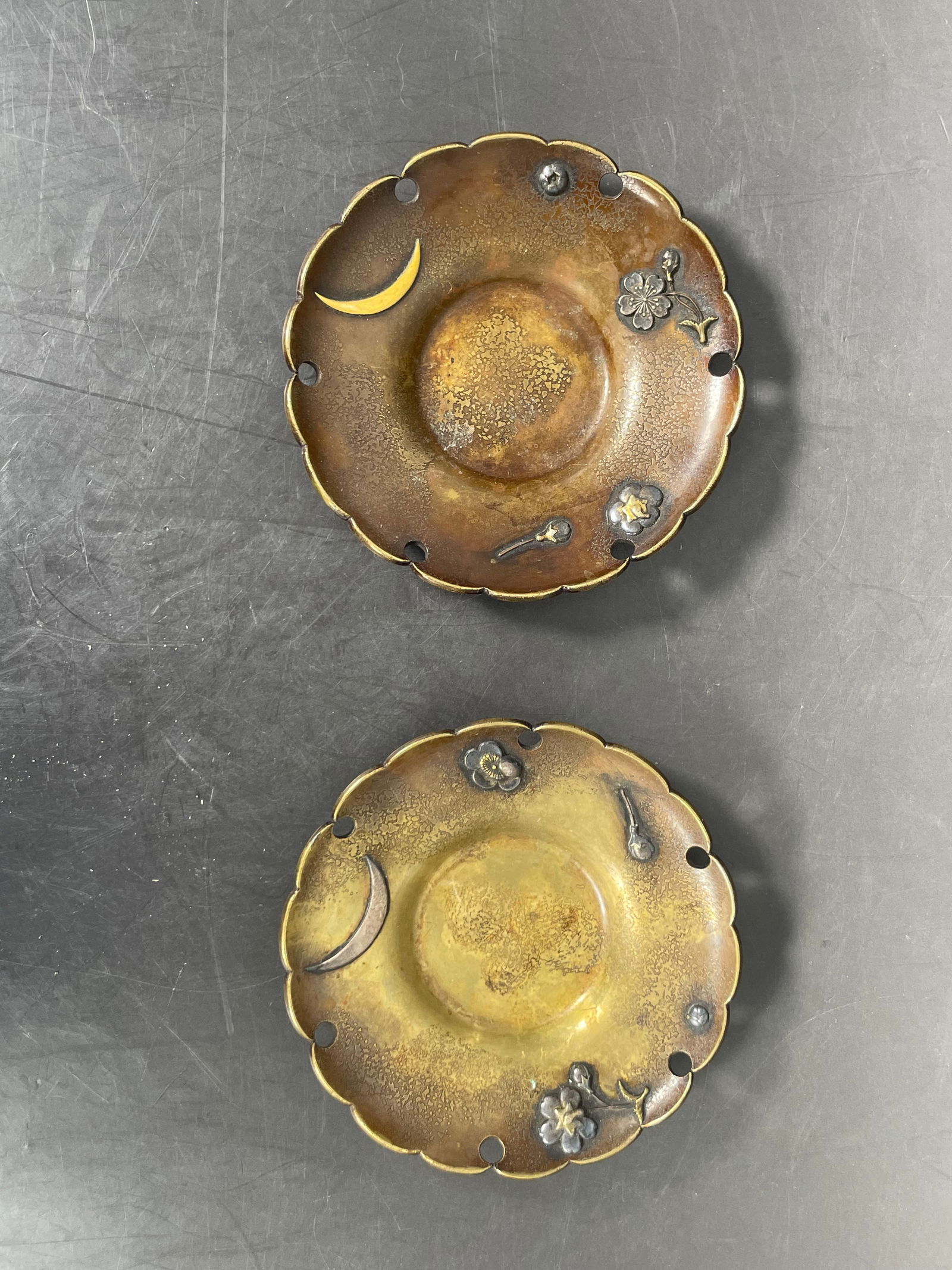 A Pair of Japanese Brass Tea Saucers and a Book (1 of 6)