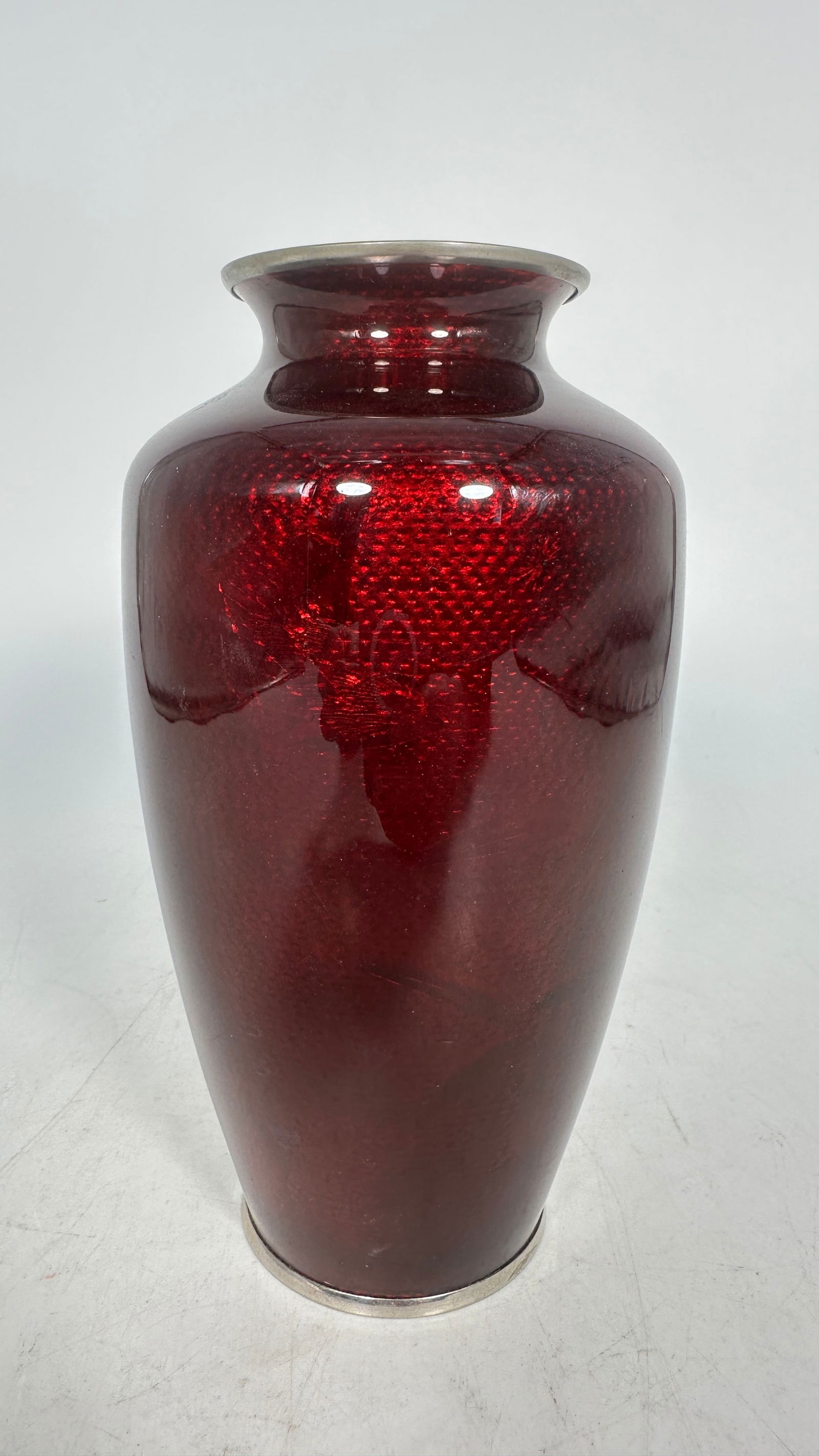 A Japanese Red Enameled Cloisonne Vase (1 of 6)