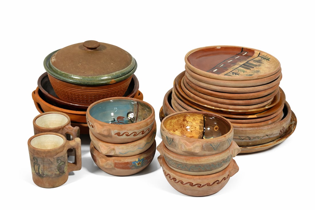 A Set of Twenty-Six Terra-Cotta Dinnerware, Made in Peru (1 of 18)
