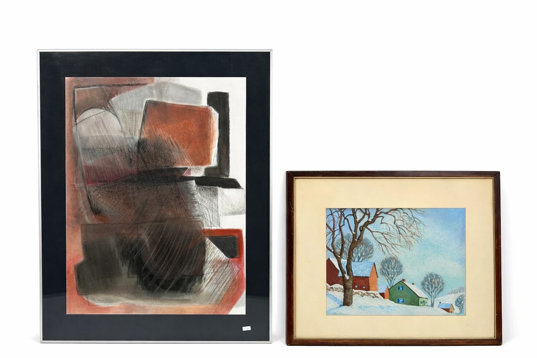 A Painting 'City Blocks', Renee Eaton, Together with a Print (1 of 11)