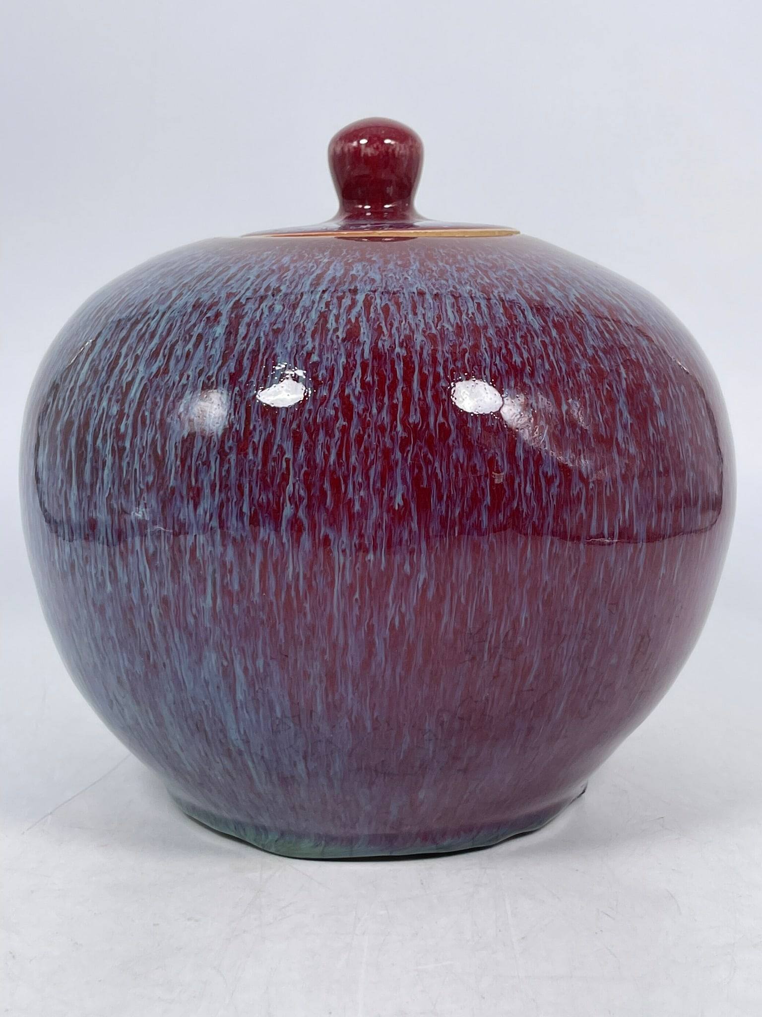 A Chinese Flambe-Glazed Porcelain Jar and Cover (1 of 11)