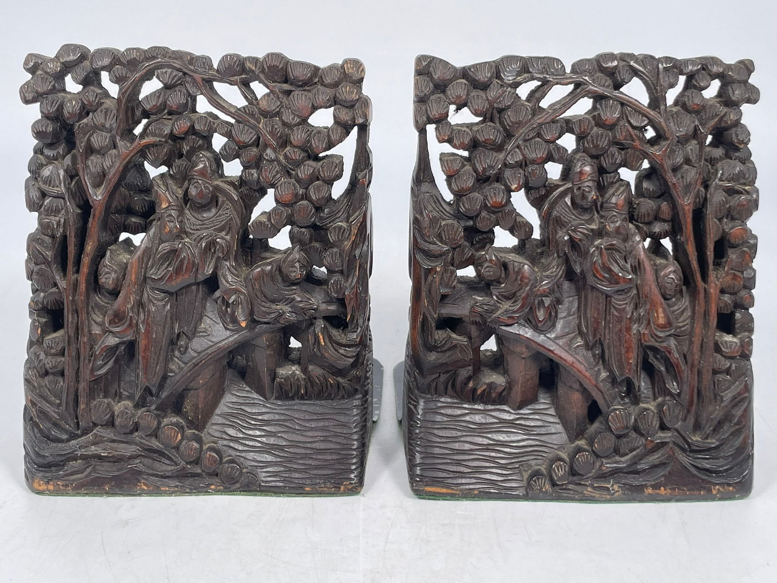 A Pair of Chinese Carved Wood Bookends (1 of 11)