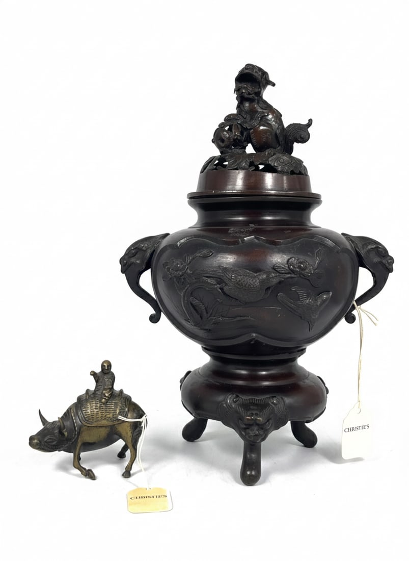 Christie's Tag: Two Asian Bronze Censers and Covers (1 of 20)