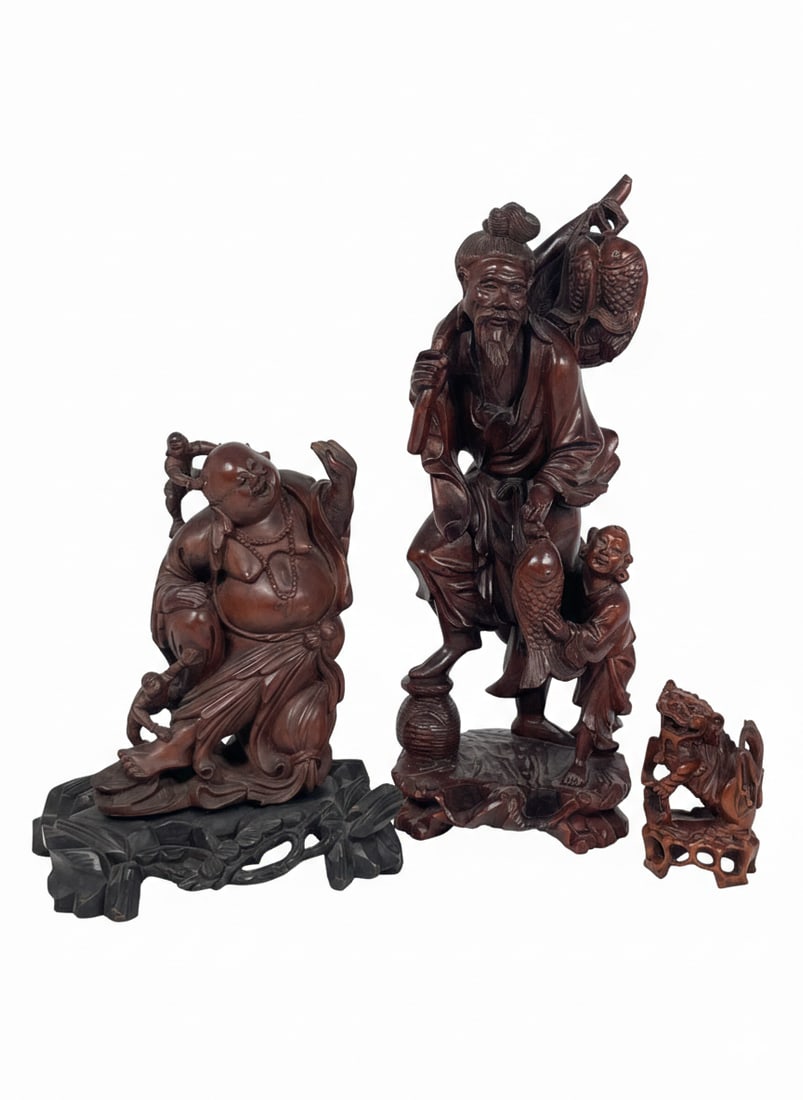A Group of Three Wood Carvings (1 of 20)