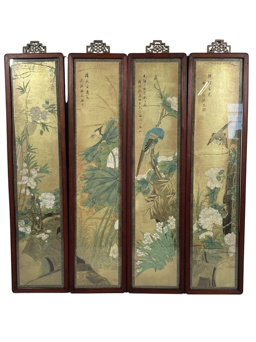 A Set of Four Chinese 'Flowers' Paintings (1 of 15)