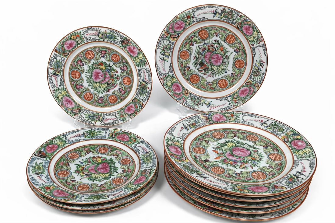 A Group of Eleven Chinese Famille Rose Porcelain Ware (1 of 18)