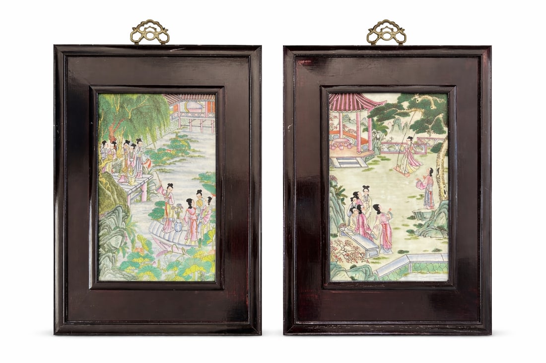 A Pair of Chinese Famille Rose Porcelain Wall Plaques (1 of 7)