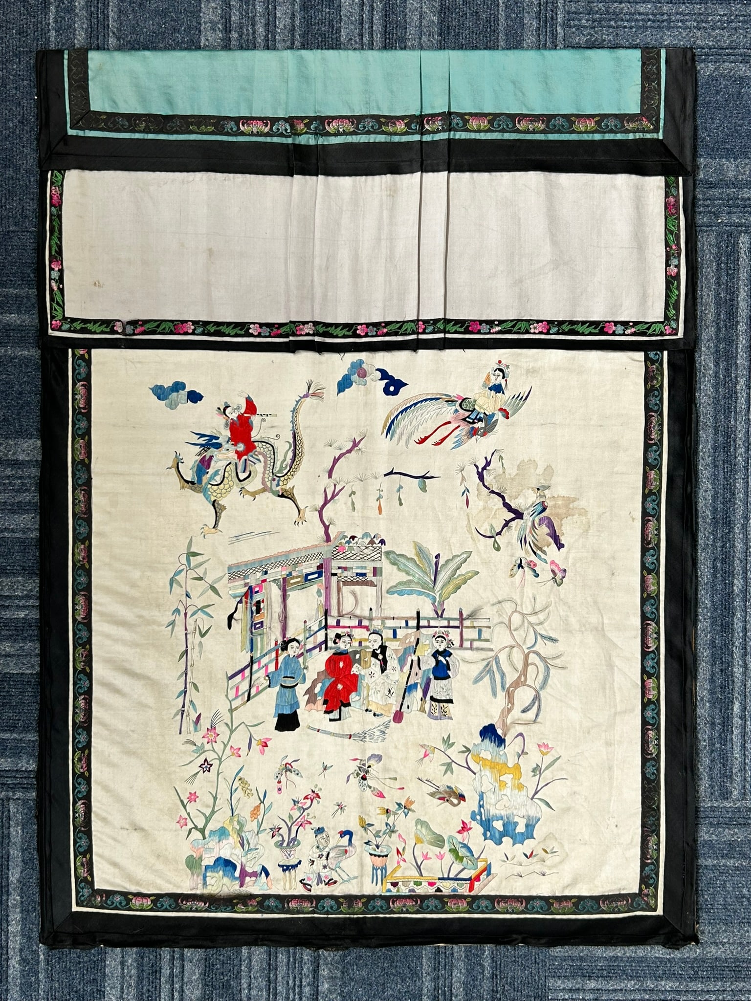 A Chinese Silk Embroidery Panel, Republic Period (1 of 9)
