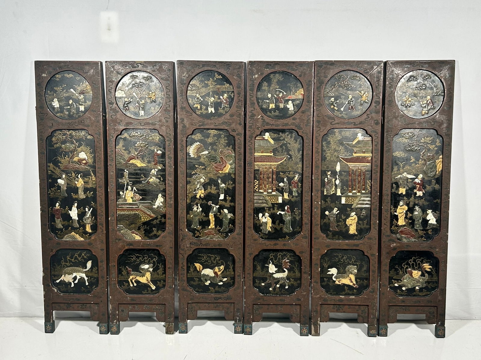 A Chinese Coromandel Six-Panel Screen (1 of 17)