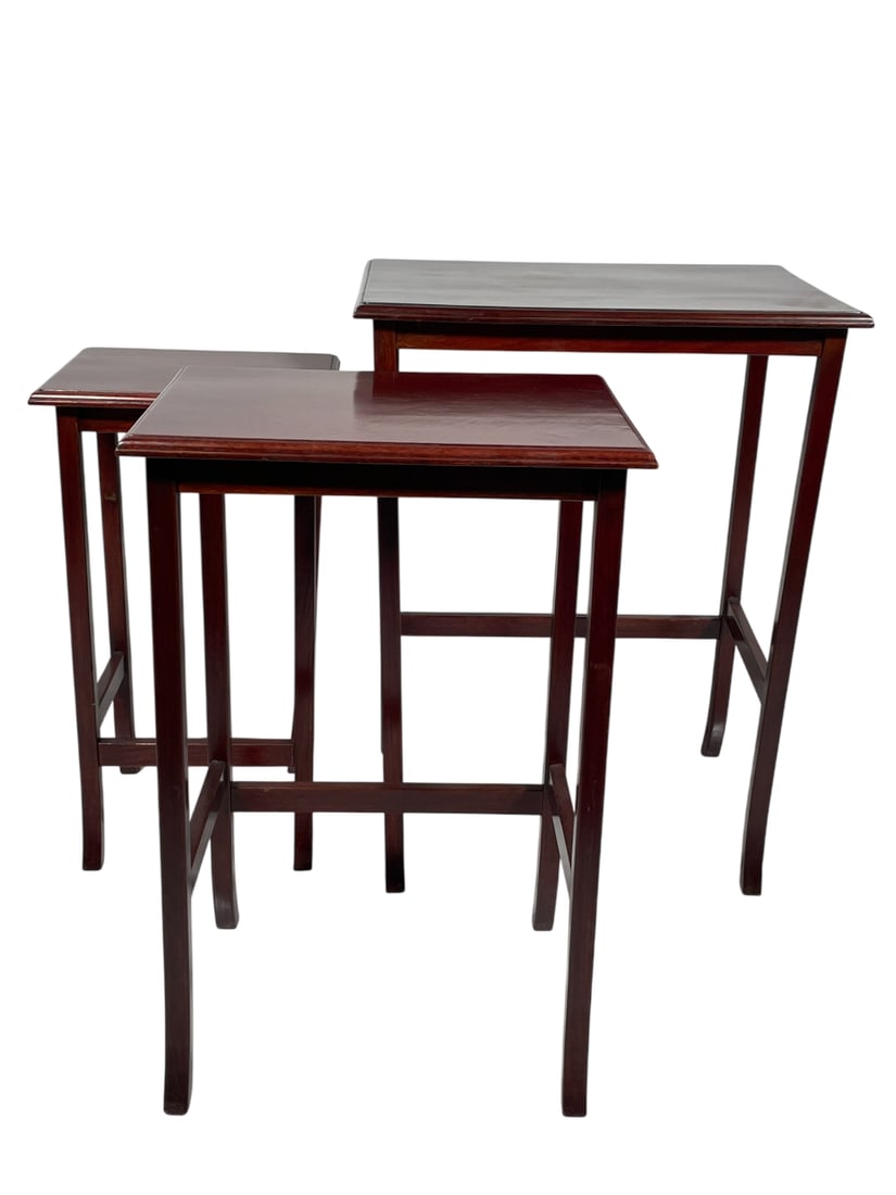 A Set of Three Chinese Vintage Wood Nesting Tables (1 of 12)