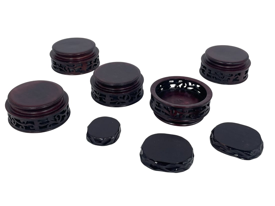 A Group of Eight Chinese Wood Stands (1 of 11)