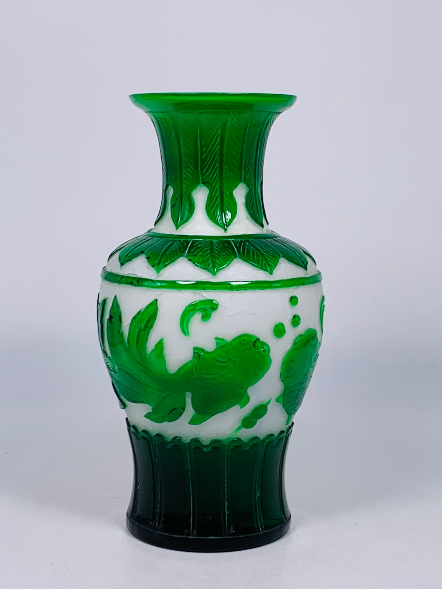 A Chinese Green-Overlay Glass Vase (1 of 10)
