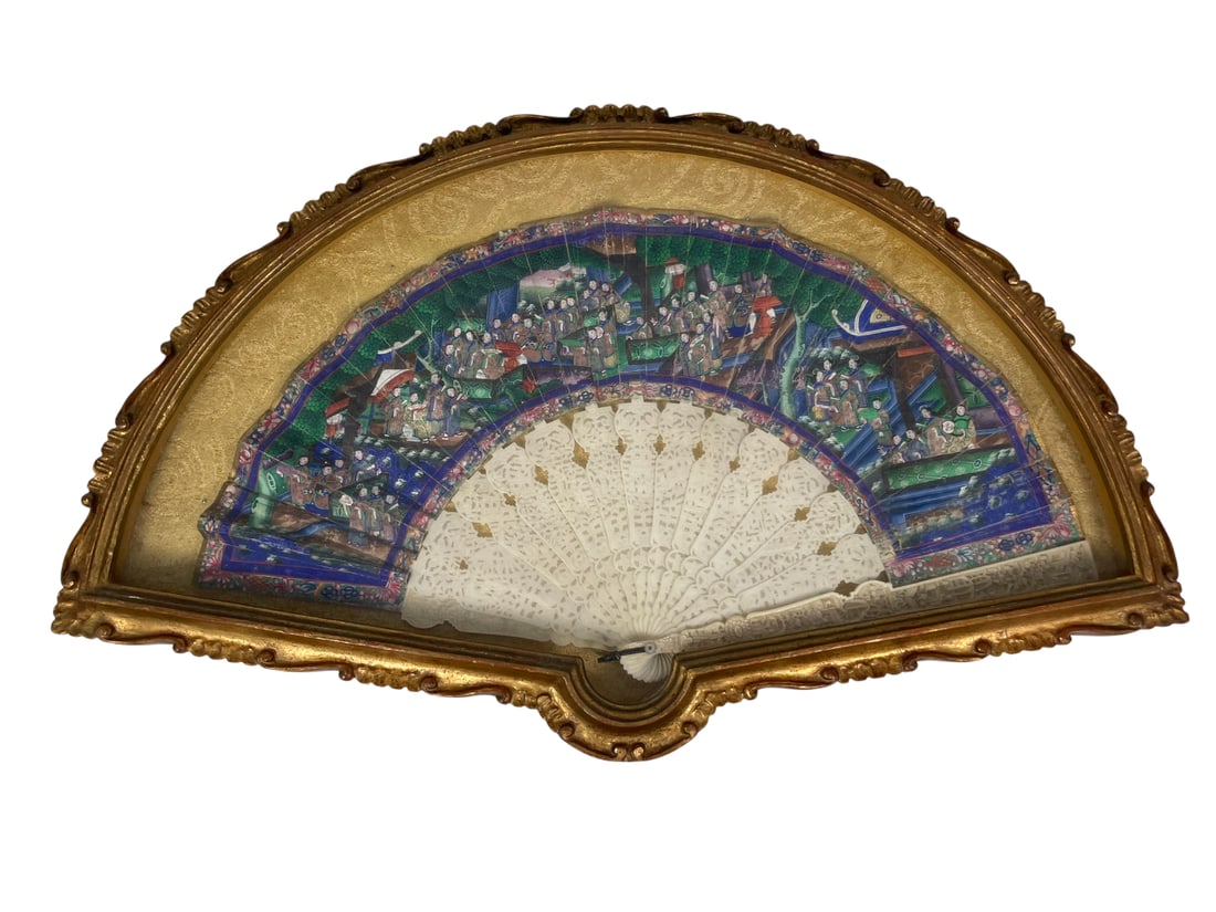 A Chinese 'Mandarin' Fan Leaf (1 of 12)