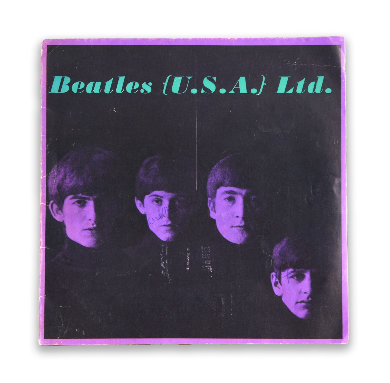 The Beatles, Beatles (U.S.A.) Ltd., Album Sleeve Bearing Signatures Attributed to John Lennon, Paul: Provenance and Authenticity:This item includes a certificate of authenticity.The present item is an album sleeve titled Beatles (U.S.A.) Ltd., featuring a stylized portrait of the four members of The
