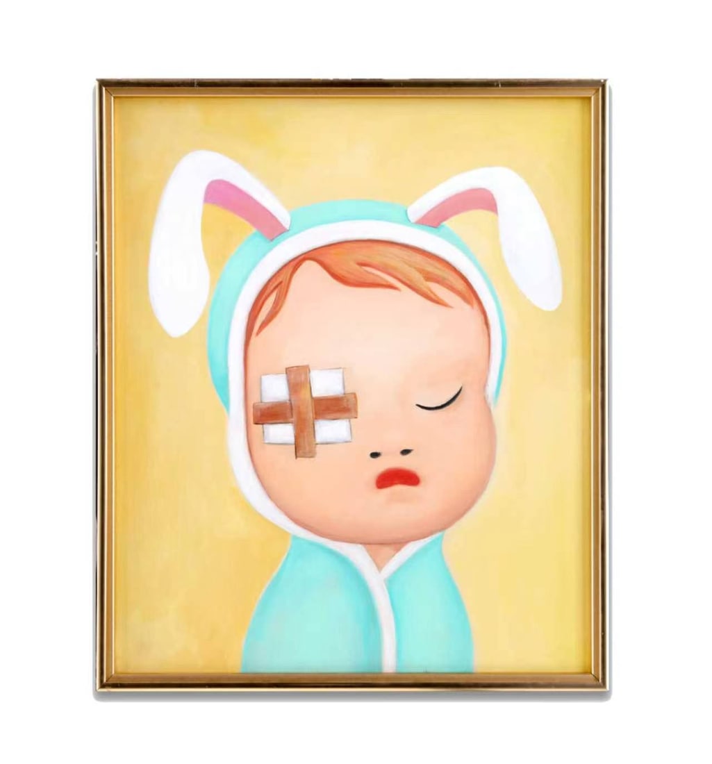 Yoshitomo Nara (B.1959),ATTRIBUTED TO? Acrylic ON CANVAS: Dimensions: Image size: 73 x 60.8 cm. All measured values are approximate. Outer frame size: 74.2 x 62 cm. All measured values are approximate.Provenance and Authenticity:This item includes a certific