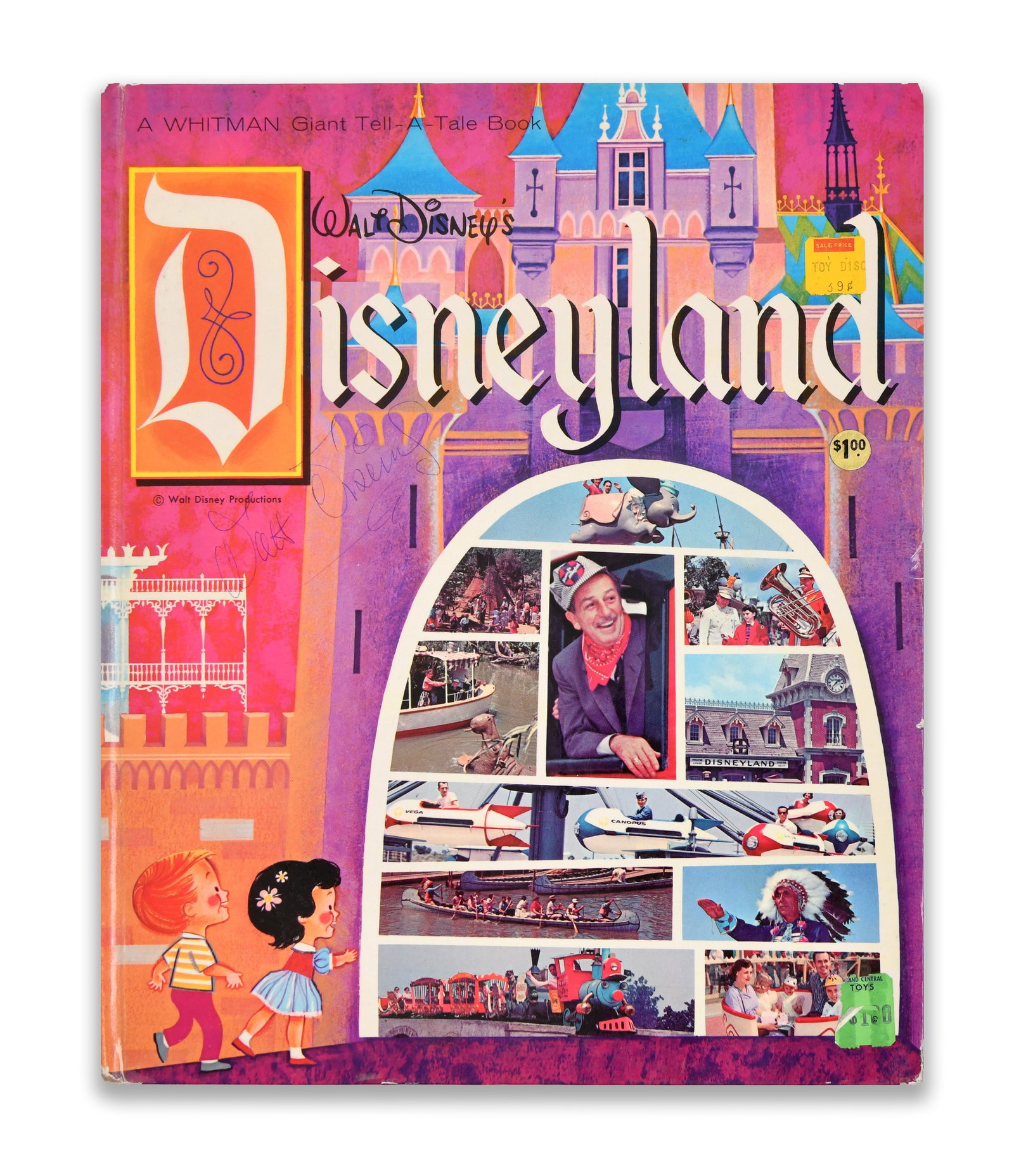 Walt Disney (1901-1966), Signed Disneyland (A Whitman Giant Tell-A-Tale Book): Provenance and Authenticity:This item includes a certificate of authenticity.This illustrated children?s book, Disneyland, published as part of the Whitman Giant Tell-A-Tale series, bears a signature