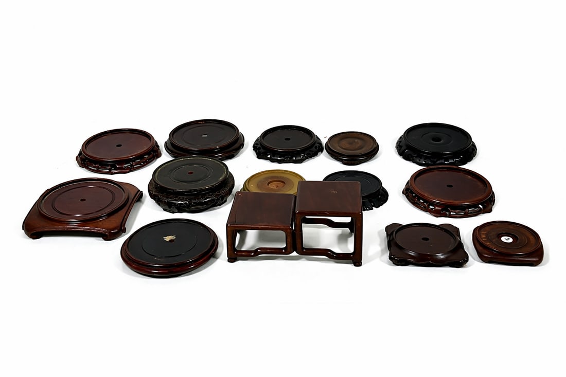 A Group of Fourteen Chinese Wood Stands (1 of 6)