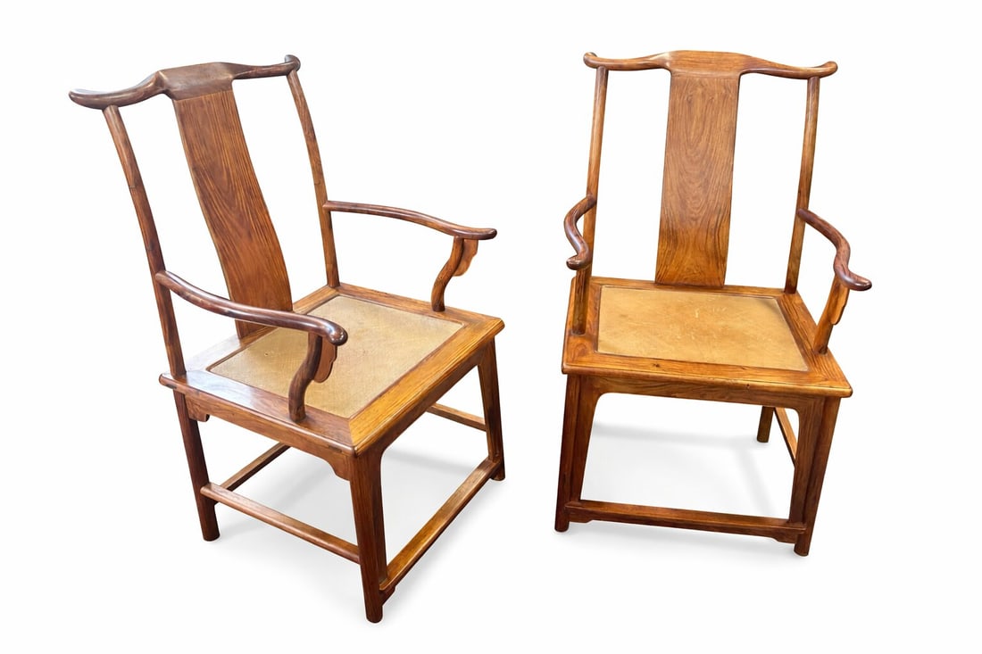 A Pair of Chinese Huanghuali Armchairs (1 of 6)