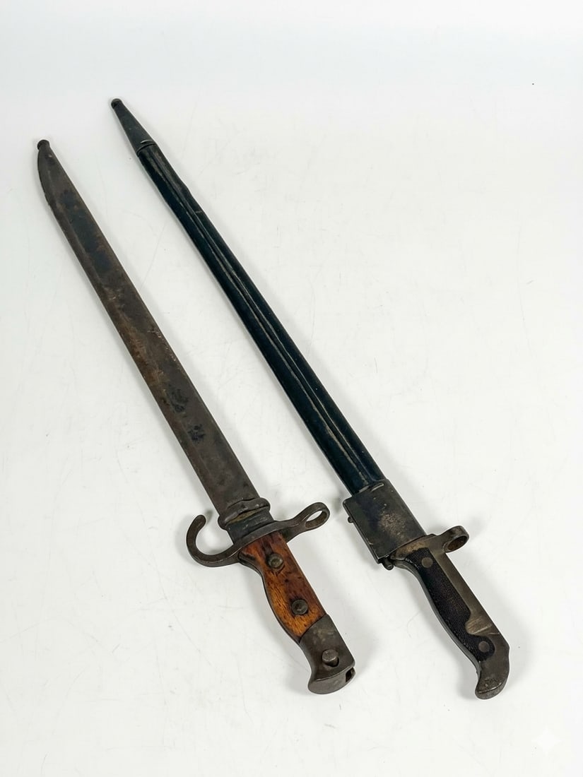 Two Bayonet, Danish Krag M1915 and Japanese Type 30: The Danish M1915 bayonet measures 22.3/4 in. long overall; the Japanese Type 30 Bayonet measures 20.1/2 in. long overall.