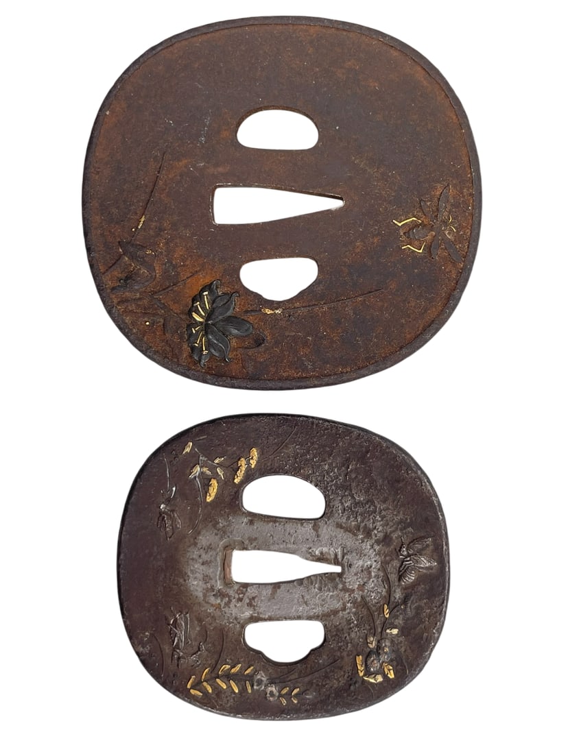 Two Japanese Samurai Sword Guard, Tsuba (1 of 7)