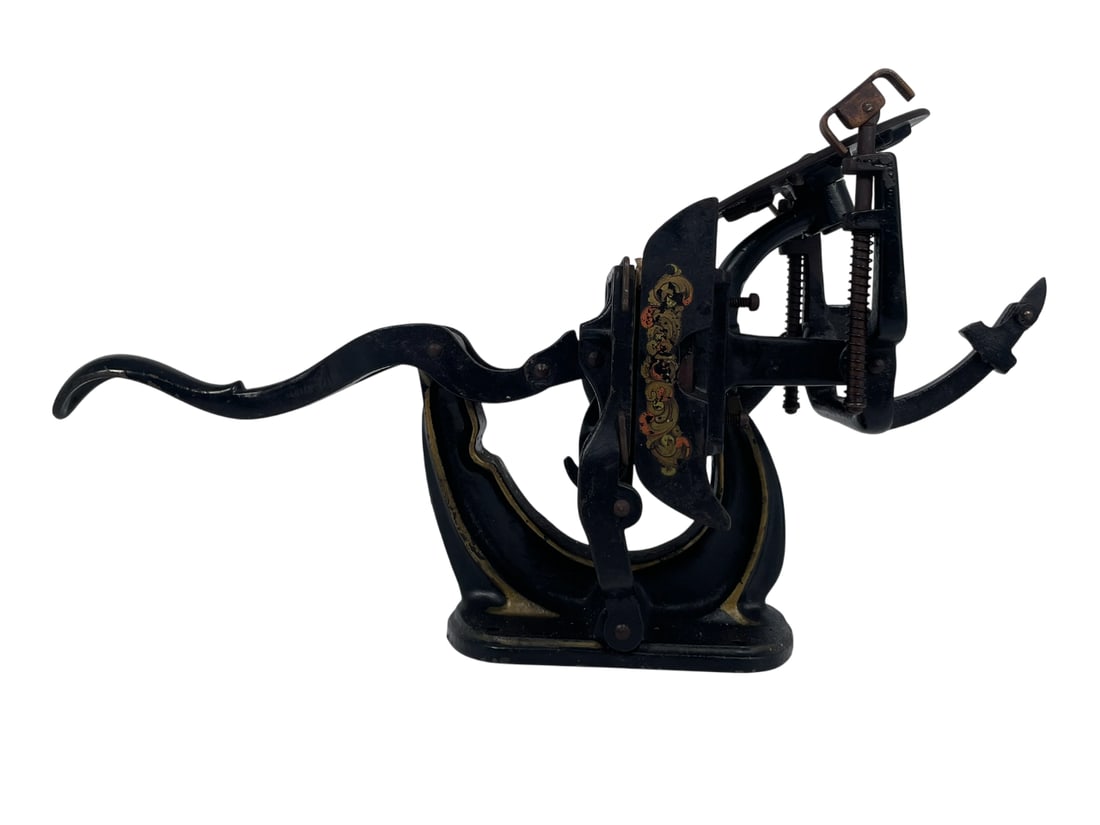 An Antique Two Roller Tabletop Letterpress: 9.1/2 in. high, 16.1/2 in. wide. in handle down position.