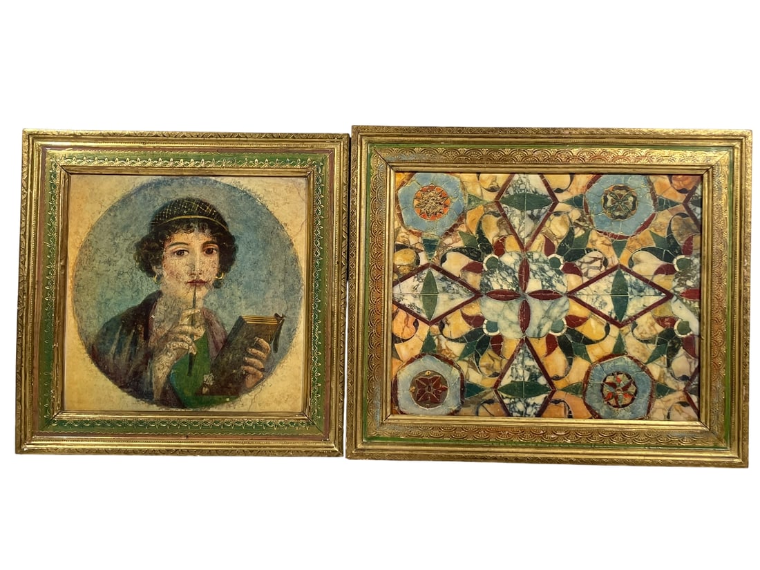 Two Reproduction Prints 'Sappho' and 'Pompeii Pavement' (1 of 8)