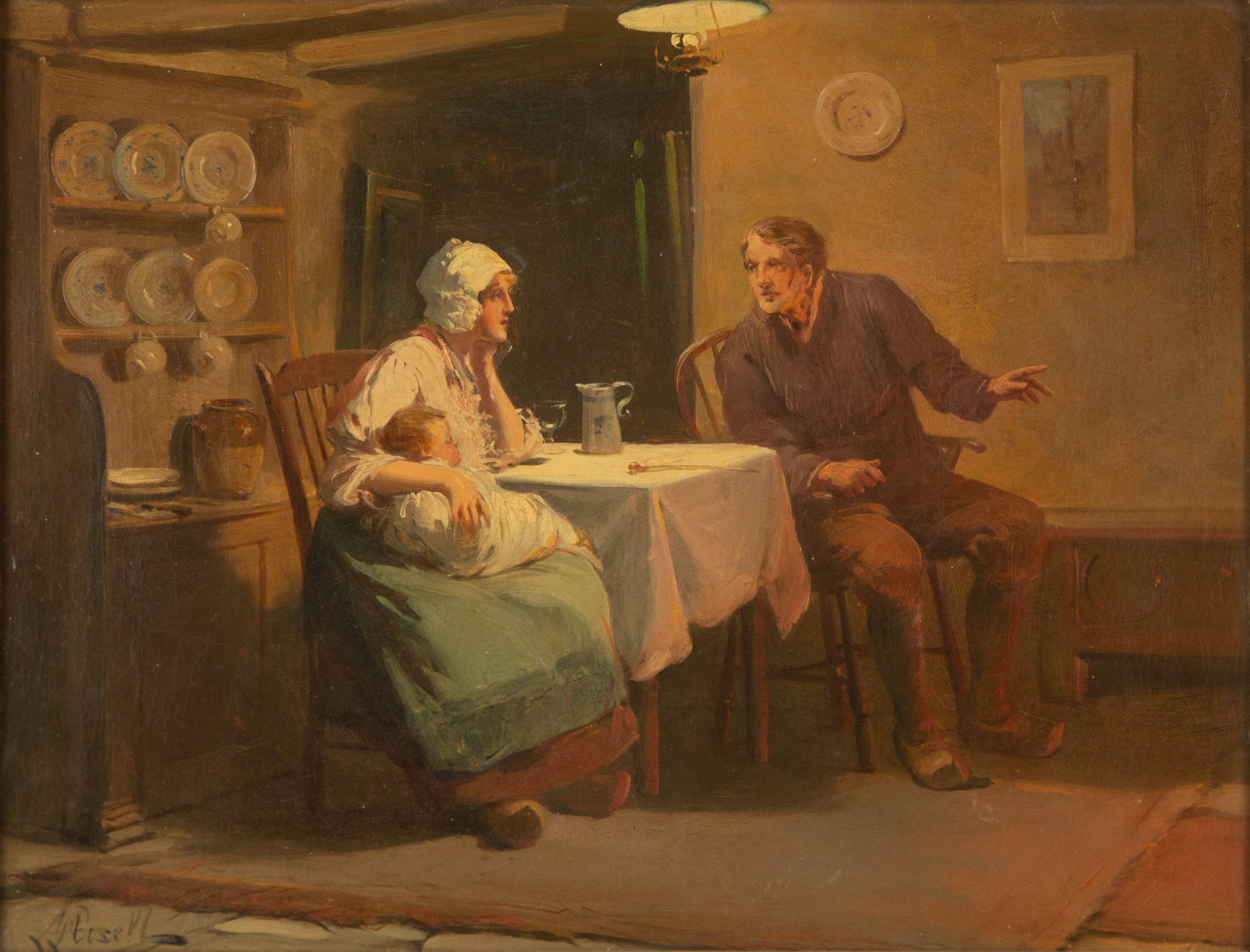 After Alexander Rosell Portrait Oil On Canvas - 2