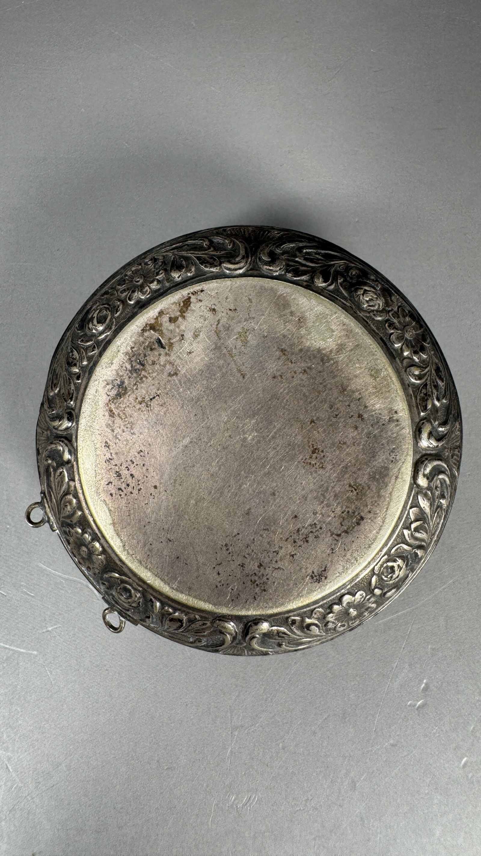 Repousse Round Silver Box - 6