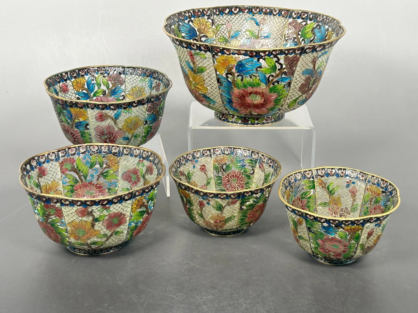 Five Plique-A-Jour Bowls (1 of 16)