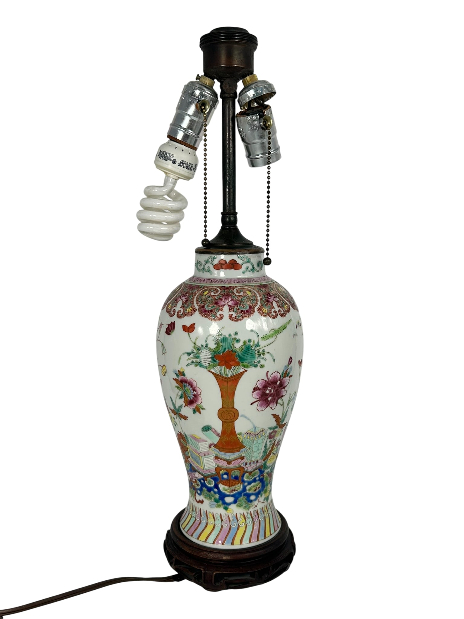 A Chinese Famille Verte 'Bird and Flower' Porcelain Vase, Late Qing Dynasty: 11.5/8 in. high, 4.1/2 in. wide.