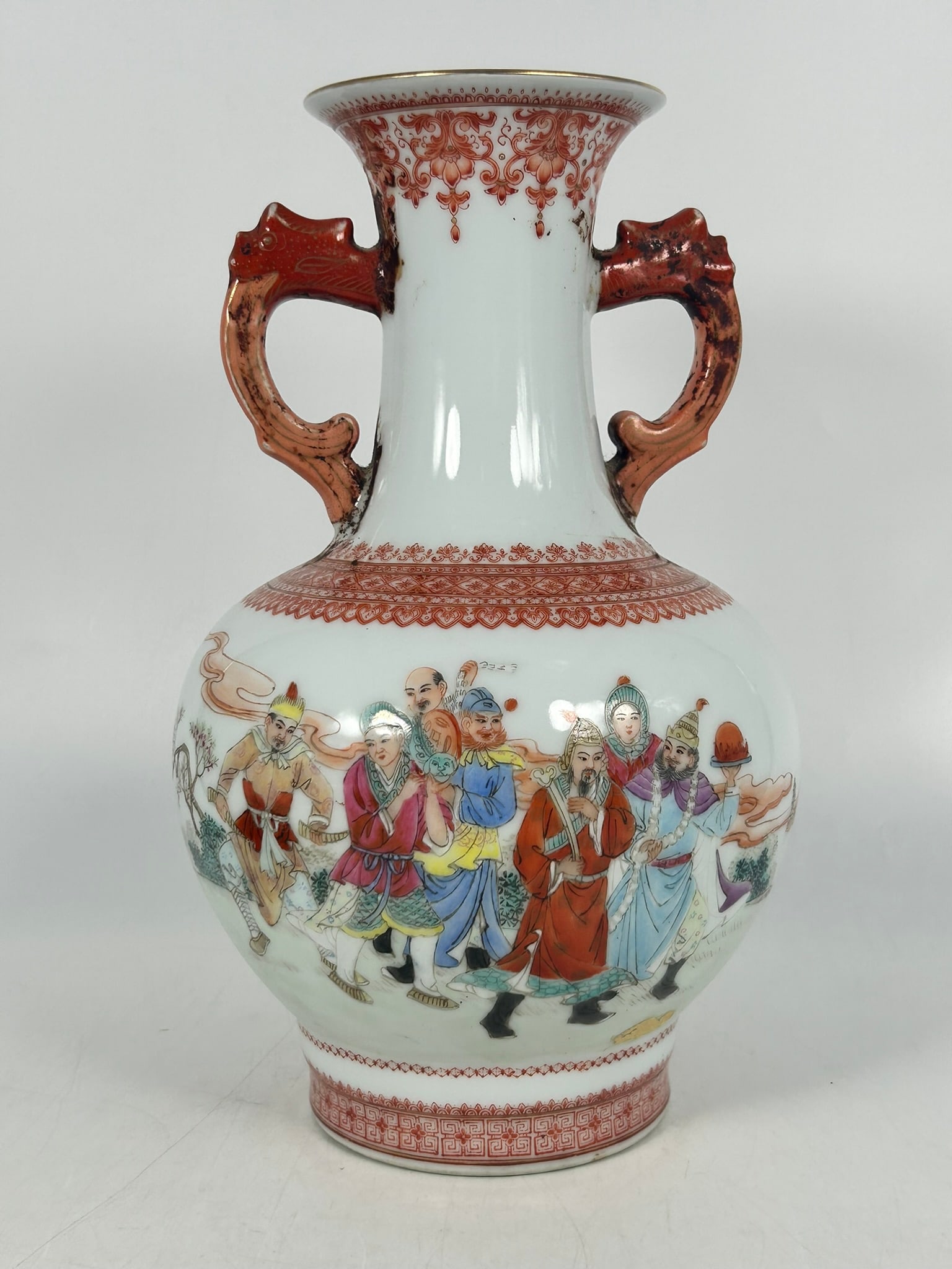 A Chinese Famille Rose Iron-Red Decorated 'Eight Immortals' Porcelain Vase, 20th Century - 2