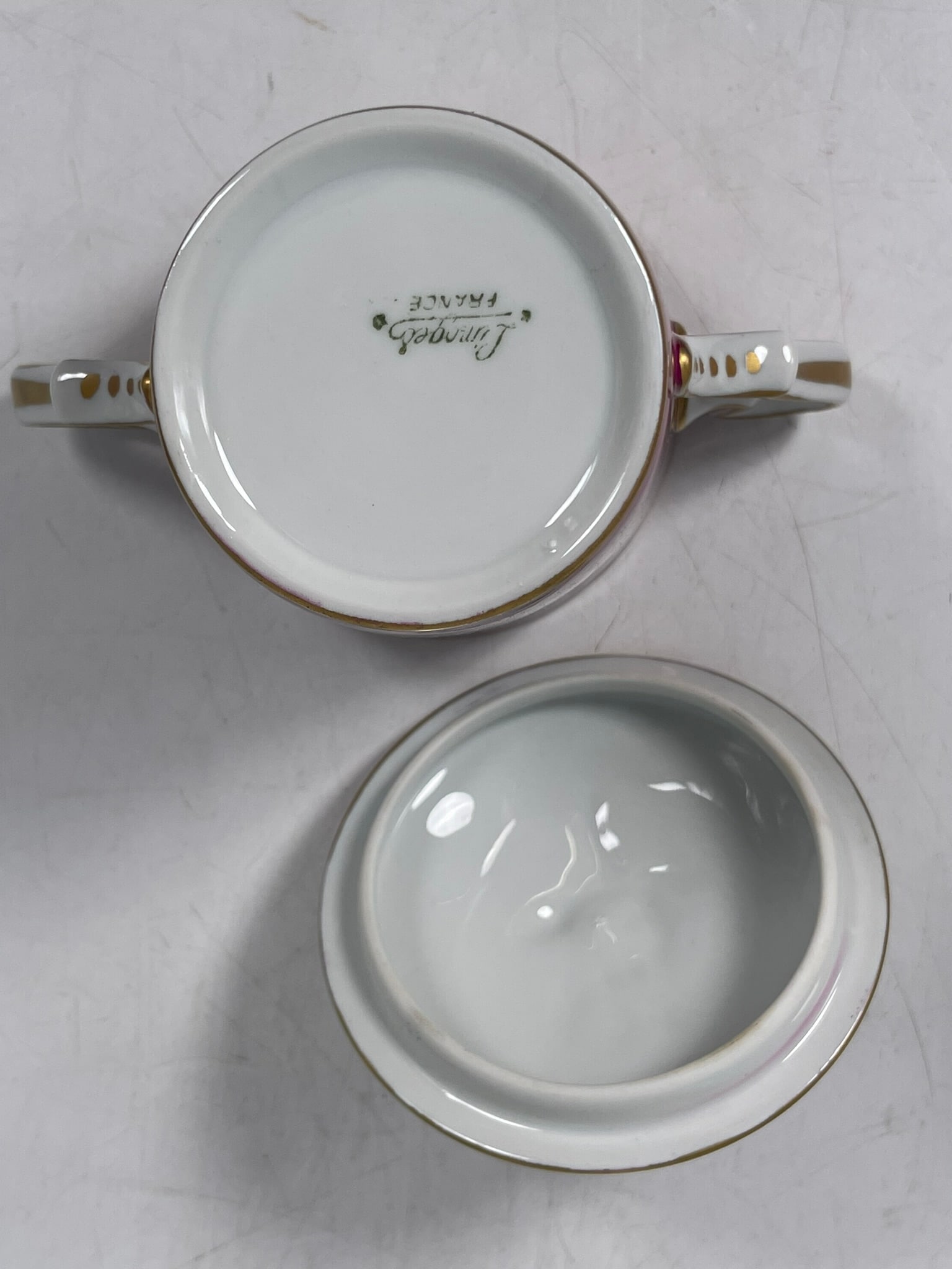 A Group of Five Limoges 'Peint a la Main' Porcelain Teaware - 17