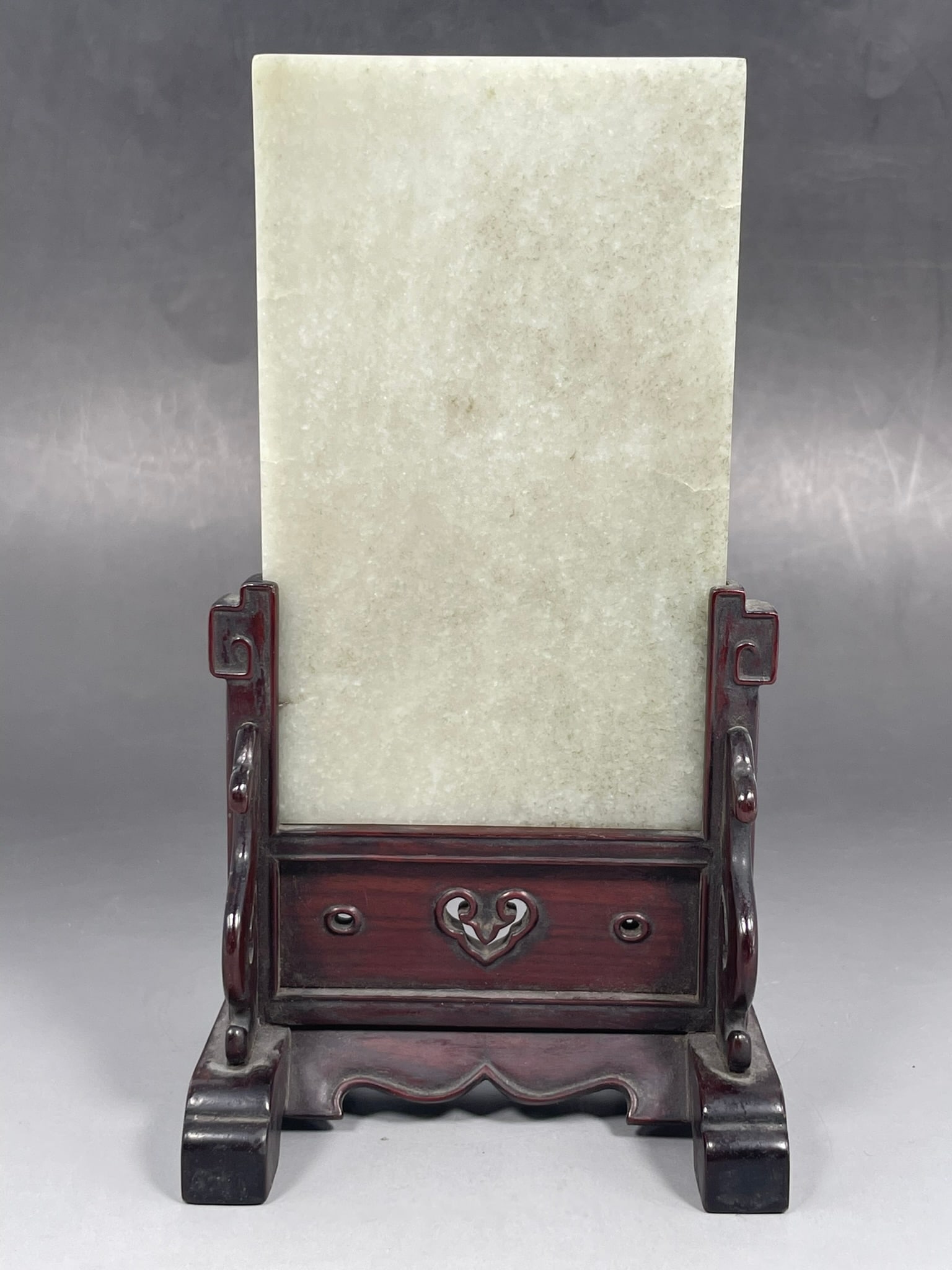 A Chinese Incised White Jade Rectangular Plaque - 3