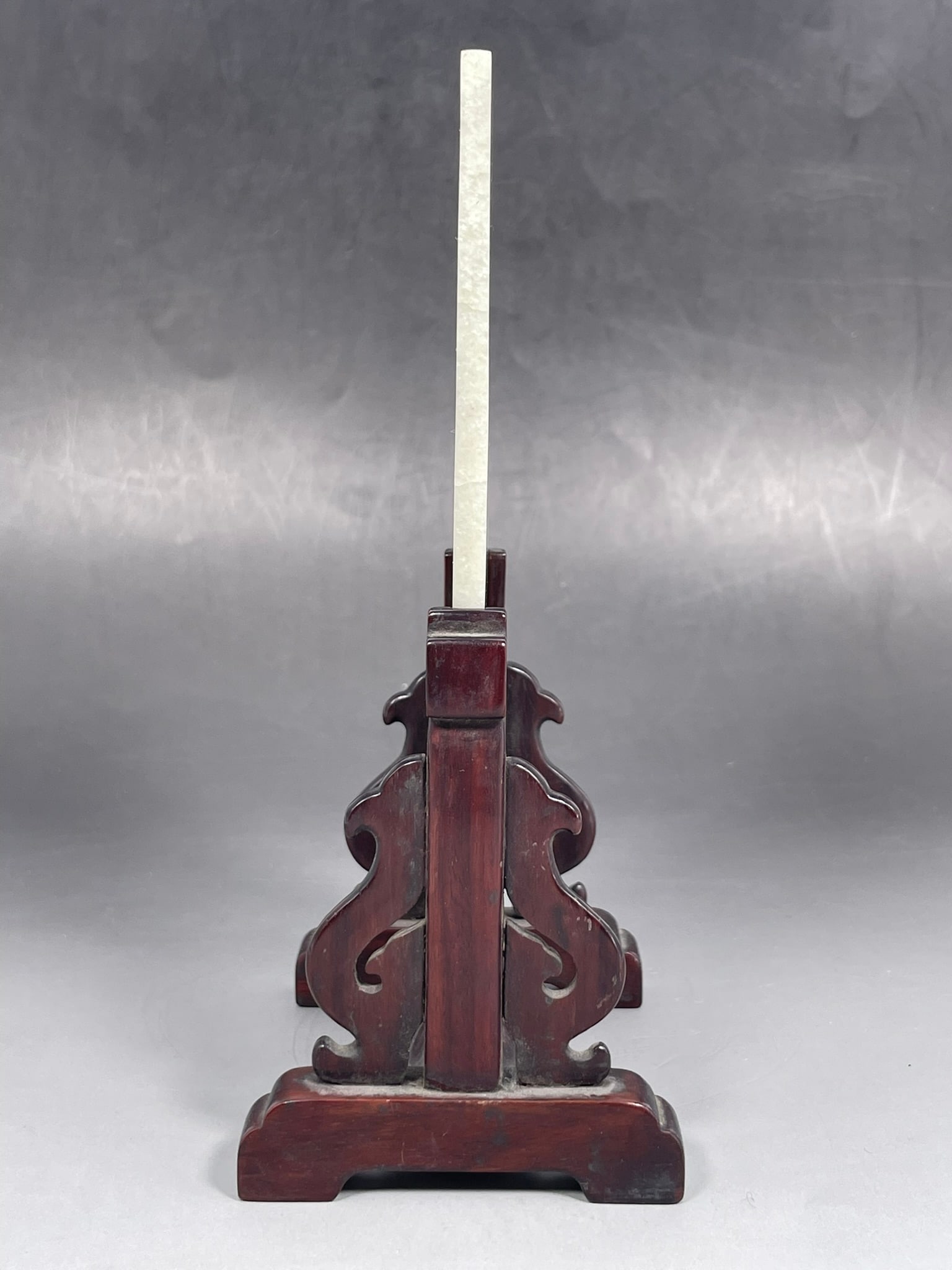A Chinese Incised White Jade Rectangular Plaque - 4