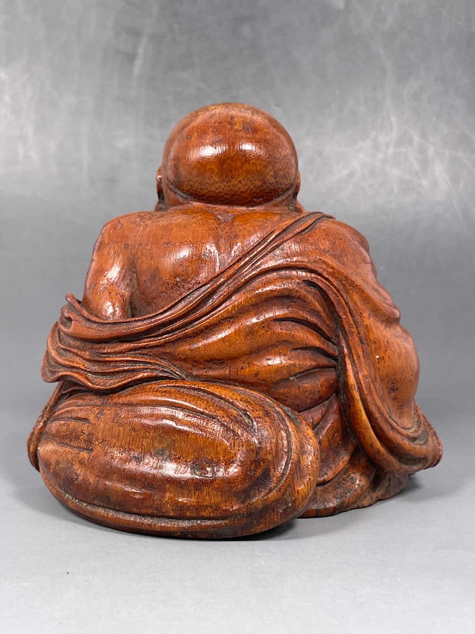 A Carved Bamboo Figure of Budai - 4