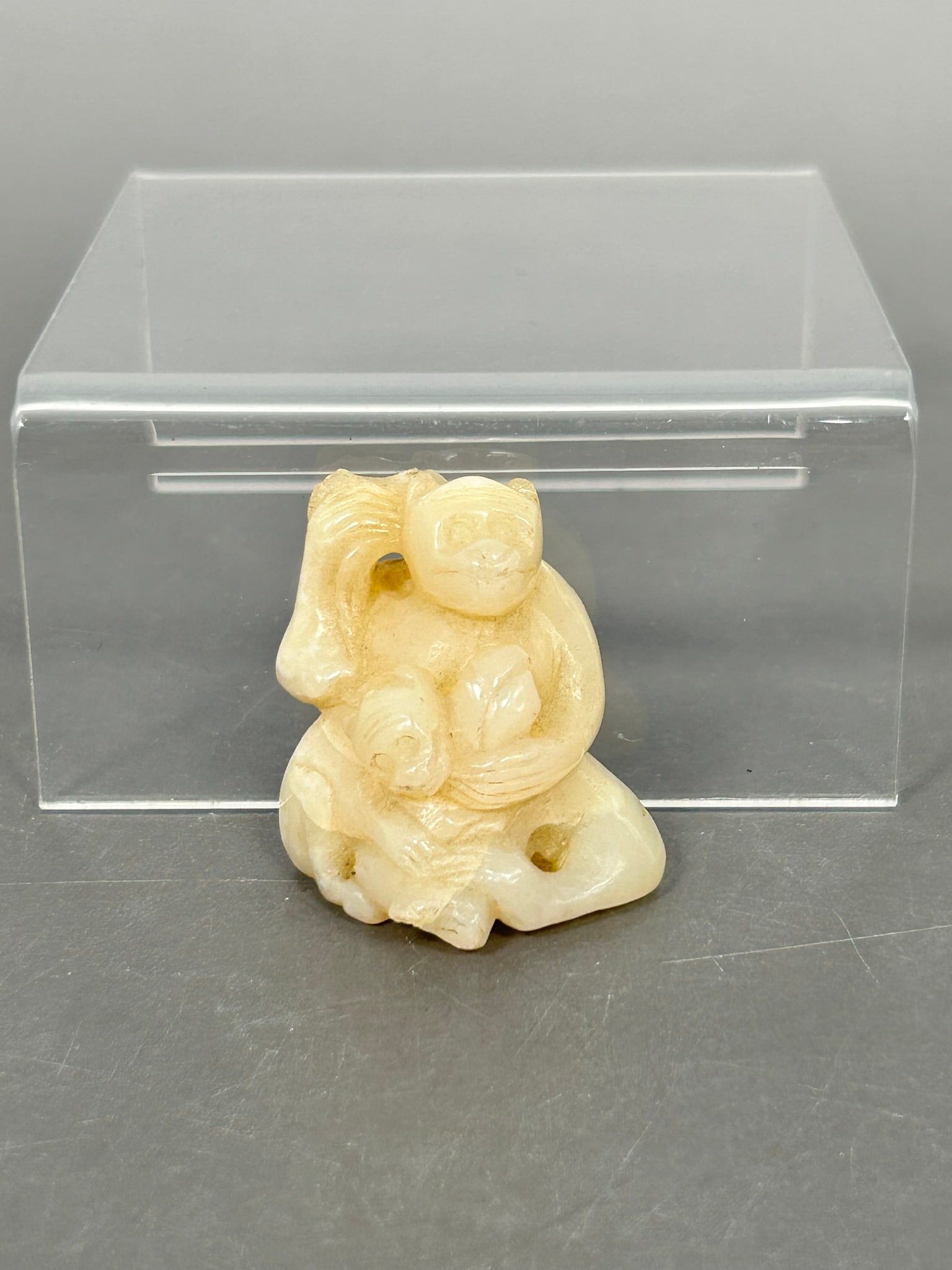 A Chinese Jade Carving of a Monkey Figural Group (1 of 8)