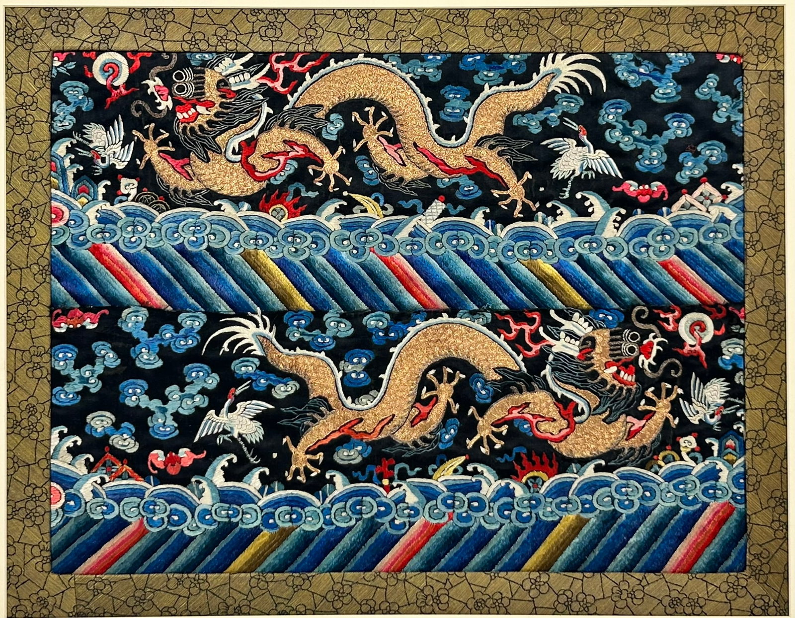 A Chinese Embroidered Silk 'Dragon' Panel (1 of 9)