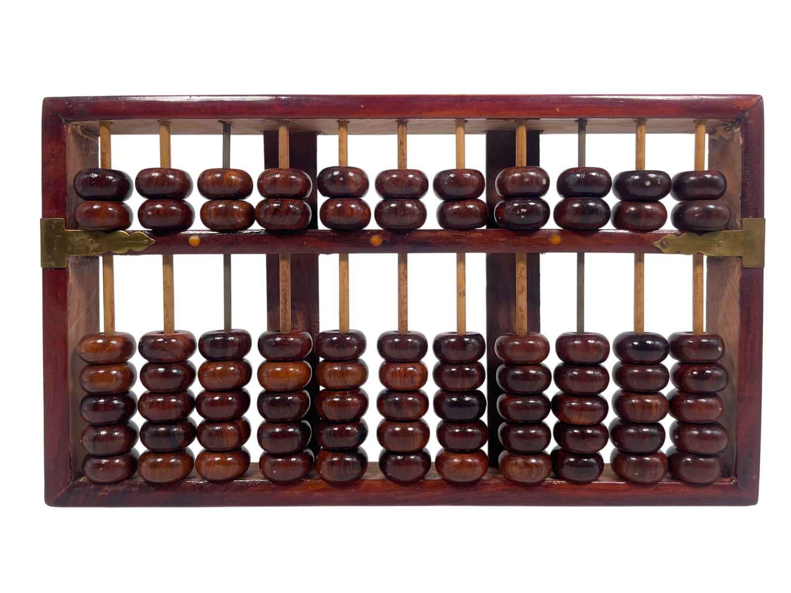 A Chinese Huanghuali 'Lotus-Flower Brand' Abacus: 12.1/4 in. long, 7.1/8 in. wide, 1.1/8 in. thick.
