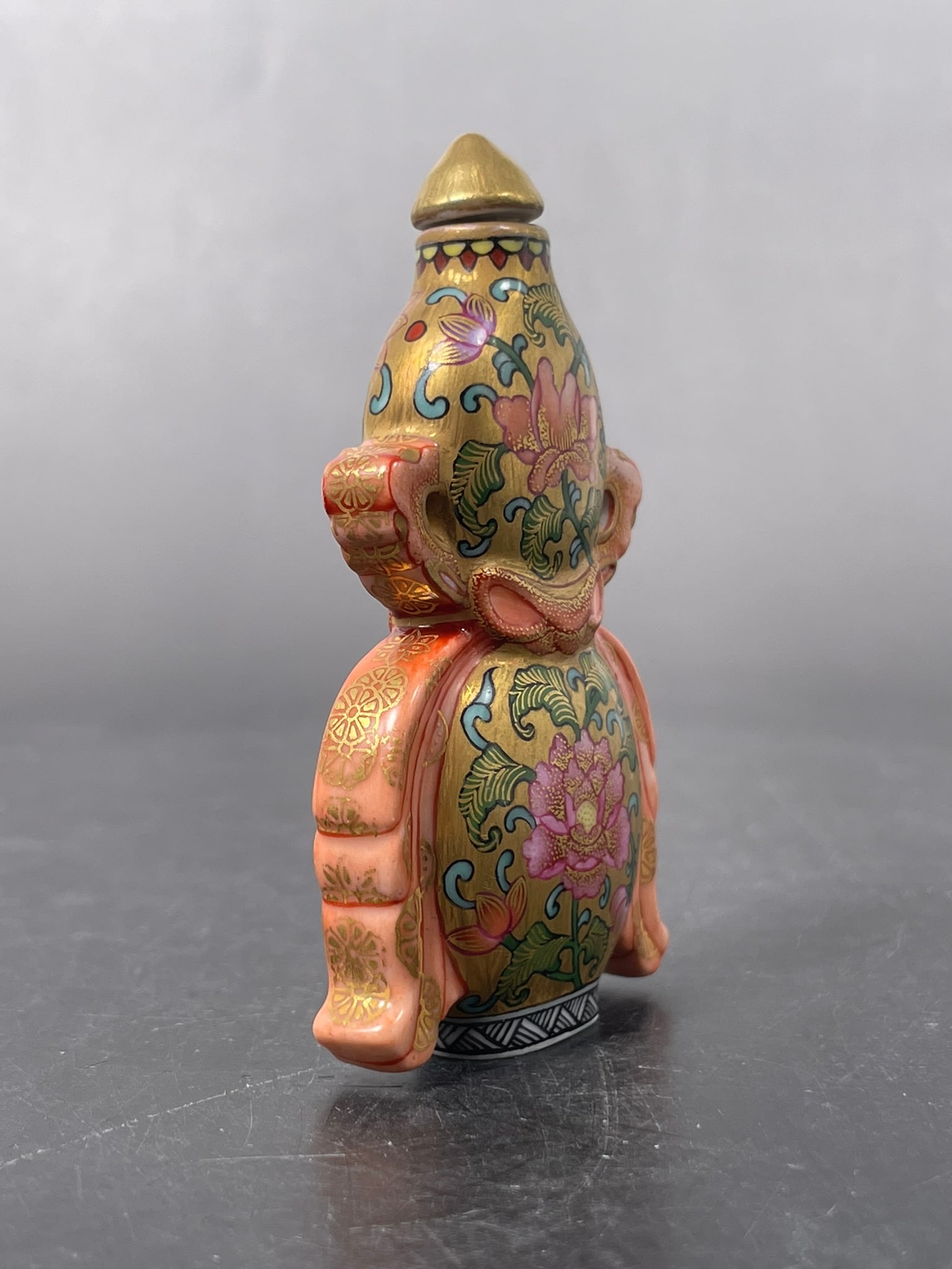A Group of Three Chinese Famille Rose Gilt-Decorated Porcelain Snuff Bottles - 6