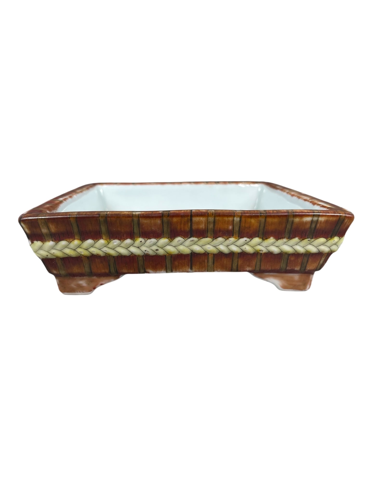 A Chinese Porcelain Square Stand for Jardiniere: 1.1/2 in. high, 5.1/4 in. square.