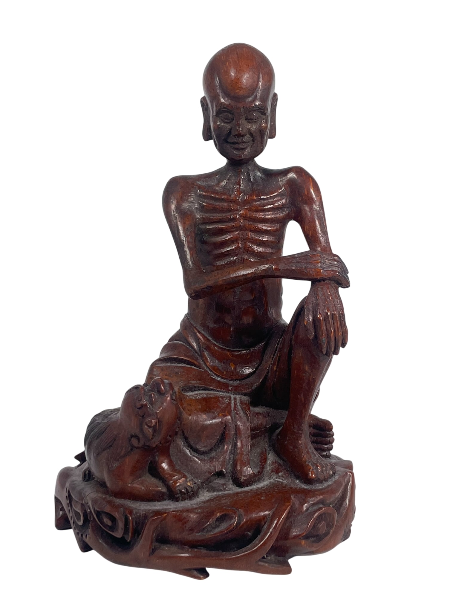 A Bamboo Carving of Shakyamuni Buddha, 18th Century: 9.5/8 in. high, 6 in. wide.