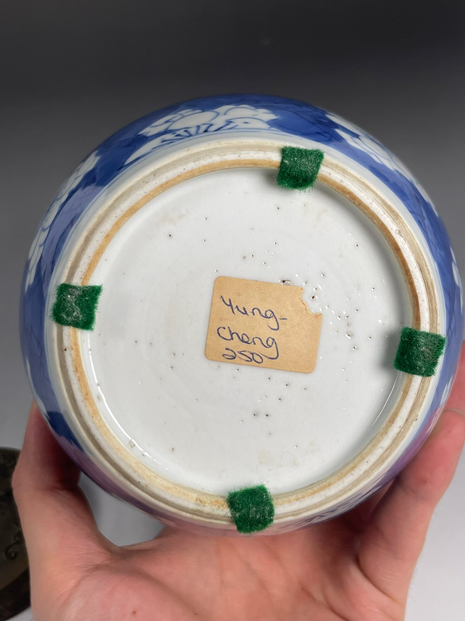 A Chinese Blue and White 'Blossoming Plum Branches' Porcelain Jar and a Pewter Cover, Kangxi Period, - 8