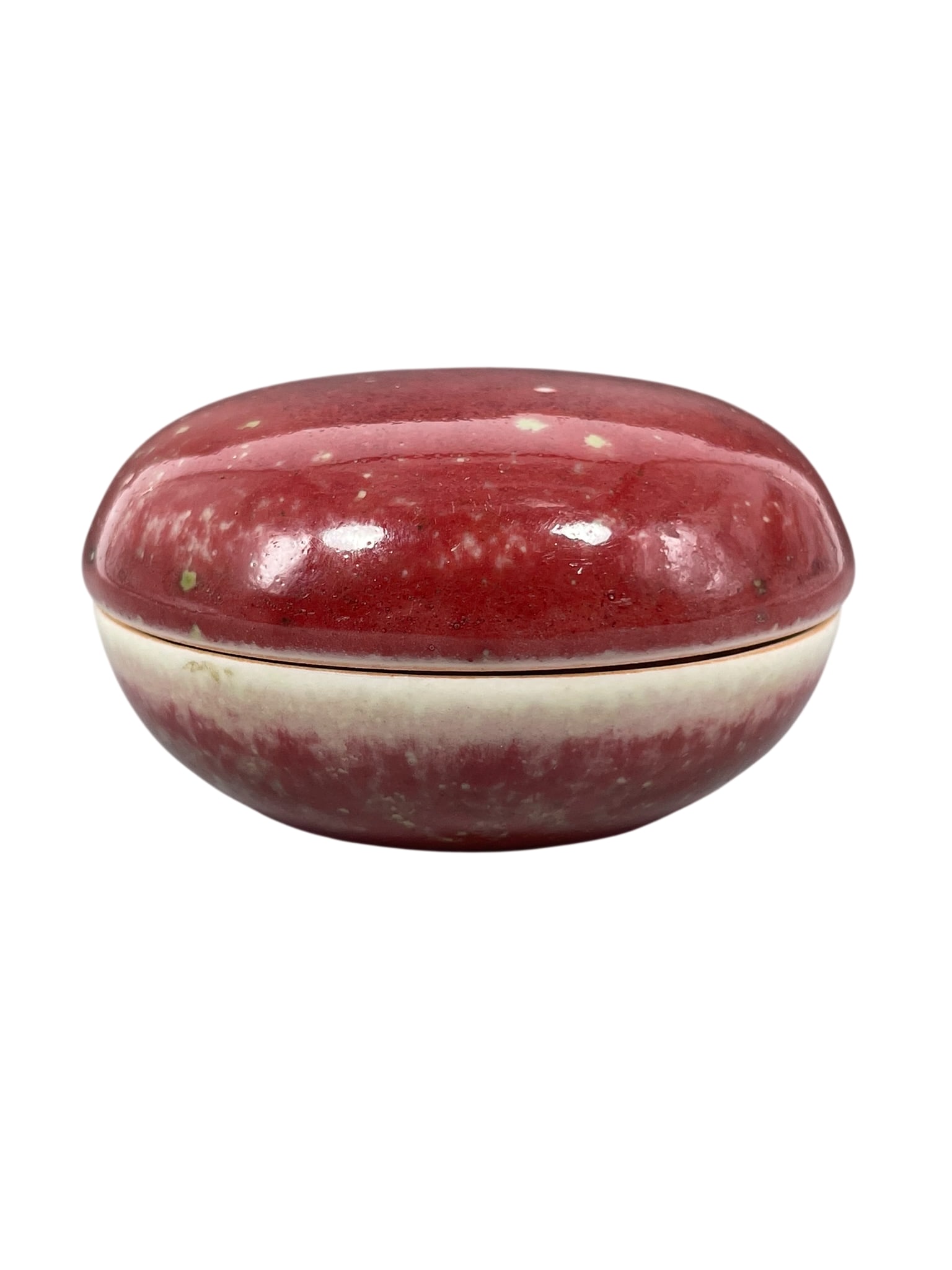 A Chinese Peachbloom-Glazed Porcelain Circular Box and Cover, Kangxi Mark, Qing Dynasty (1 of 10)