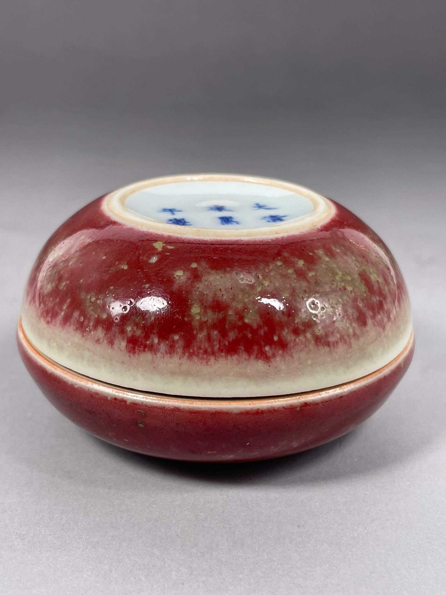 A Chinese Peachbloom-Glazed Porcelain Circular Box and Cover, Kangxi Mark, Qing Dynasty - 9
