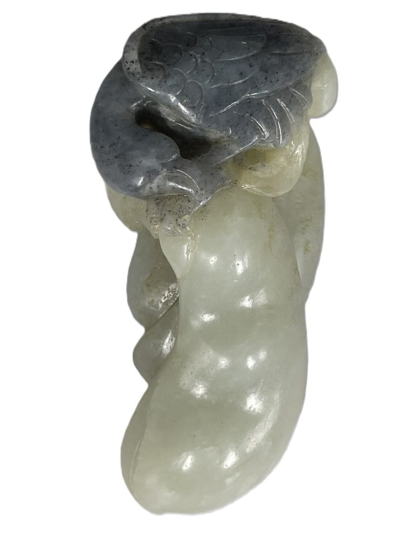 A Chinese White and Grey Jade Carving of a Mandarin Duck (1 of 15)