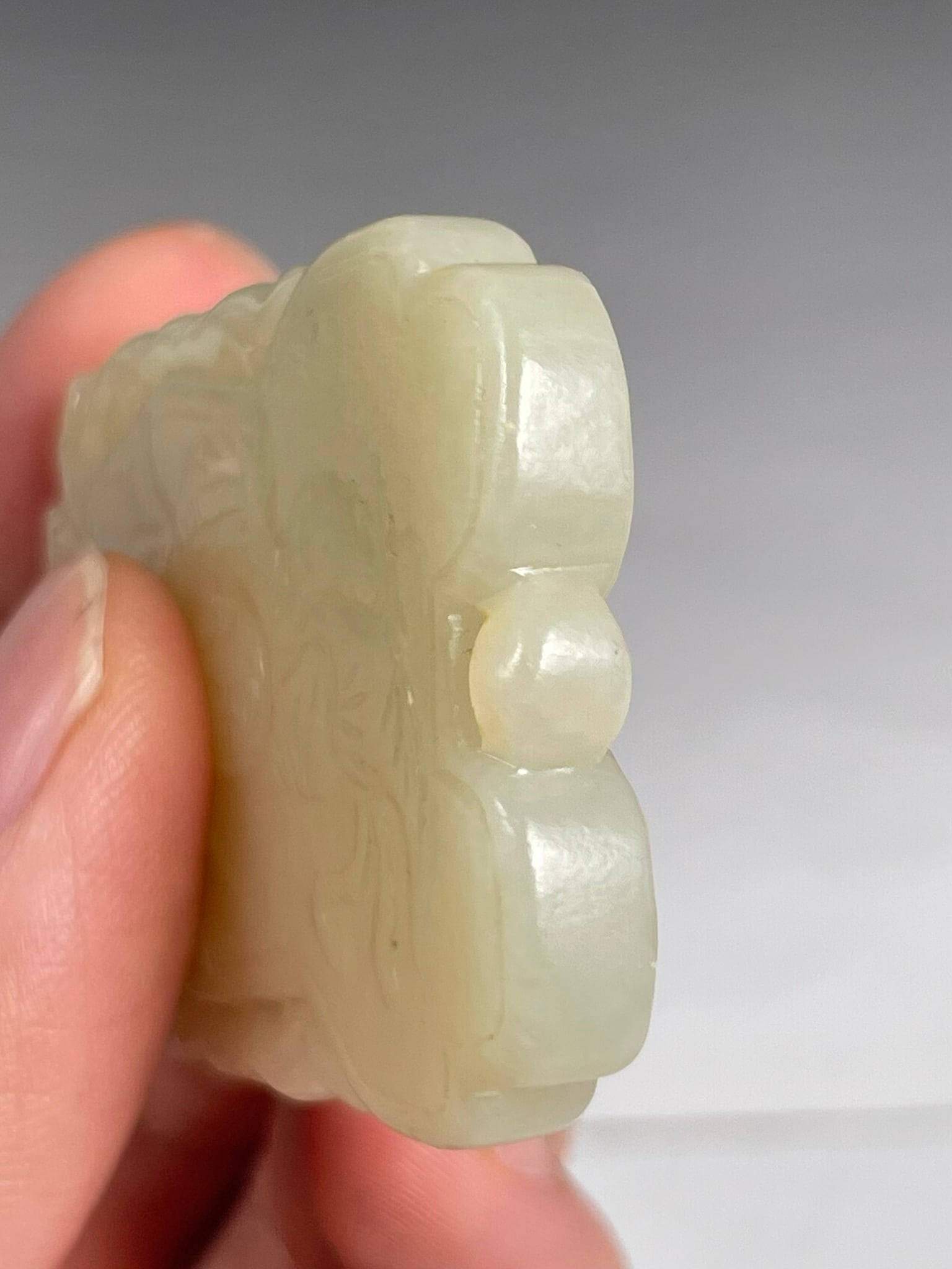 A Chinese Carved White Jade 'Attendant' Plaque - 9