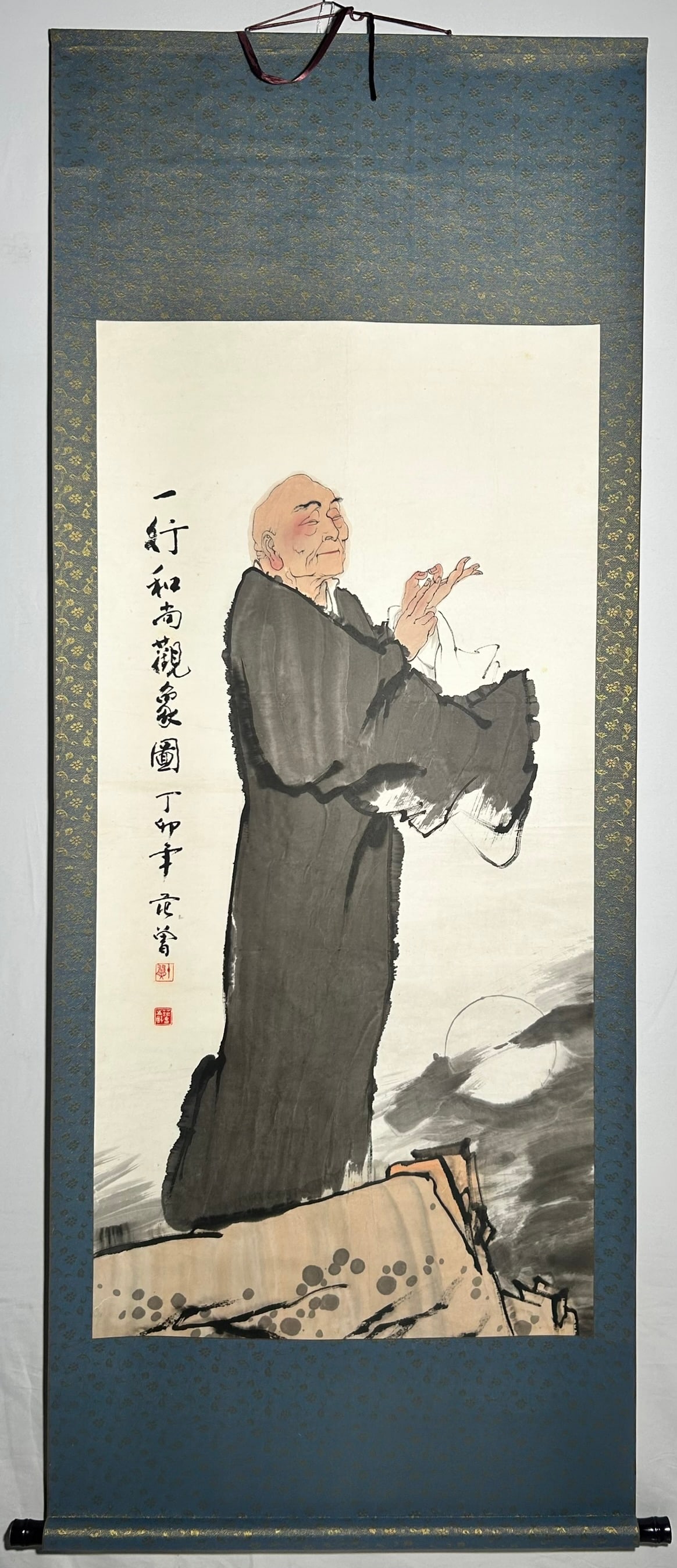 A Chinese Painting of Monk Yi Xing, after Fan Zeng (1 of 8)