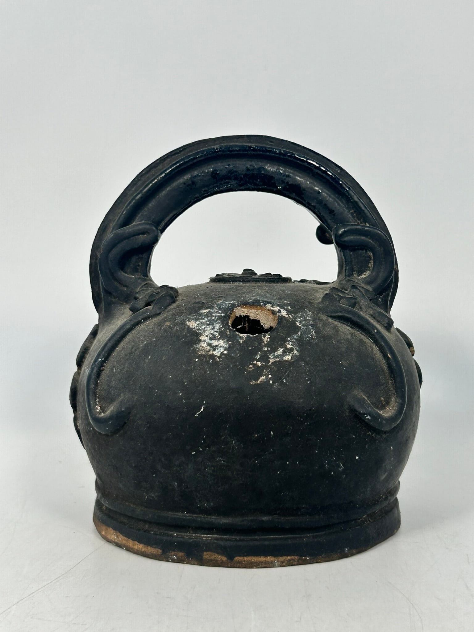 An Antique Vietnamese Black-Glazed Lime Pot: 6.1/8 in. high, 6 in. wide. From antique collection of a former Yale Faculty member.