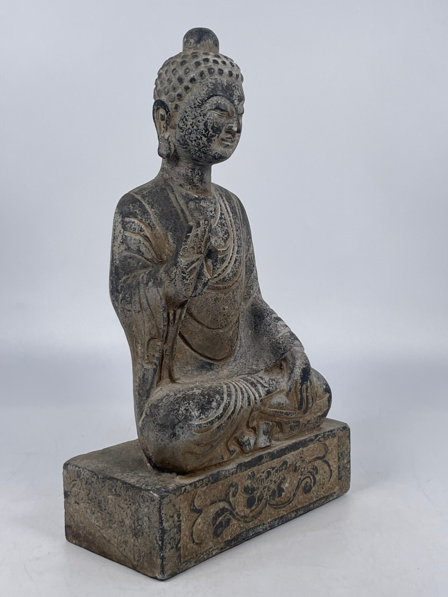 A Carved Stone Figure of Seated Buddha - 2