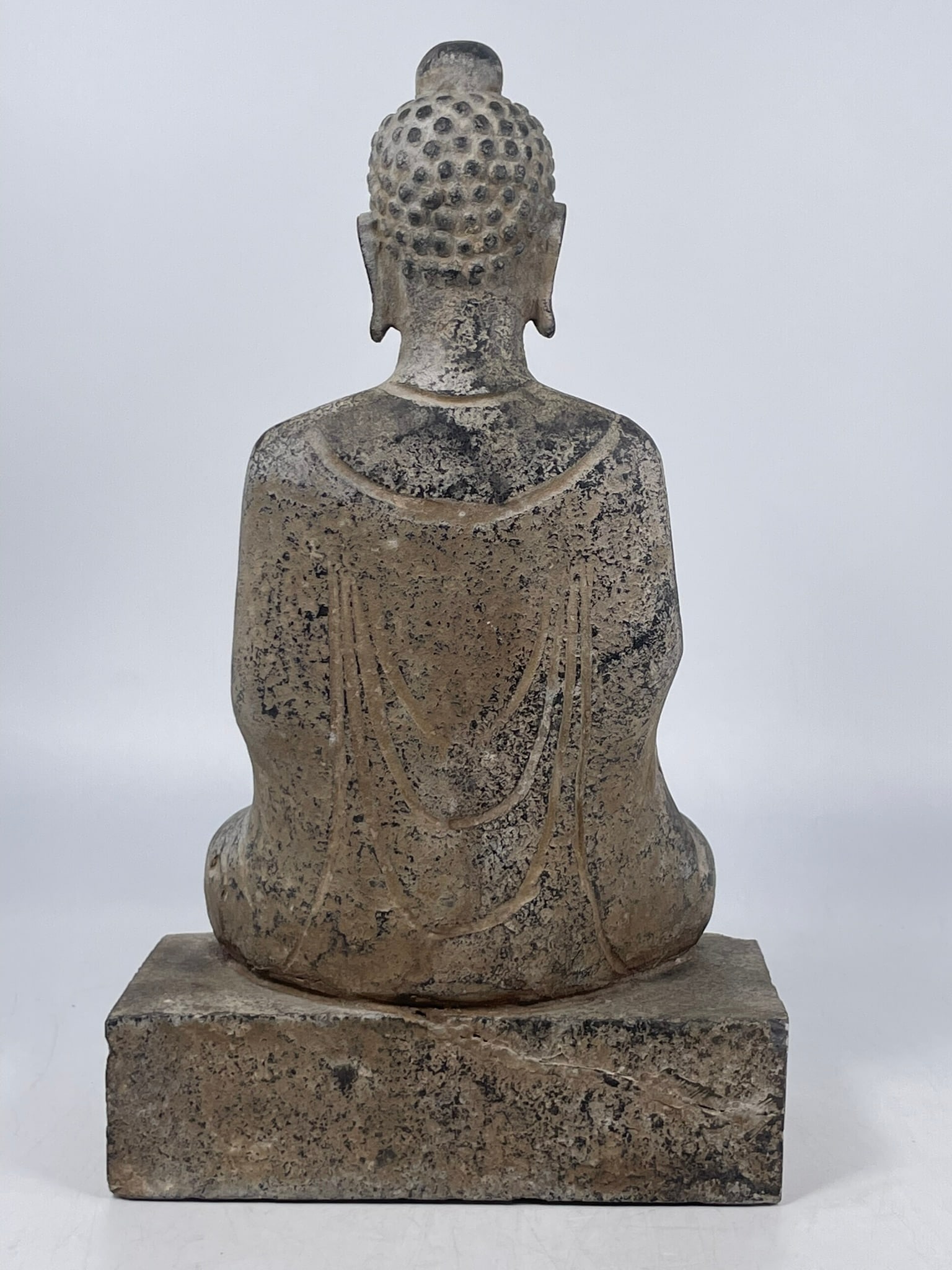 A Carved Stone Figure of Seated Buddha - 3